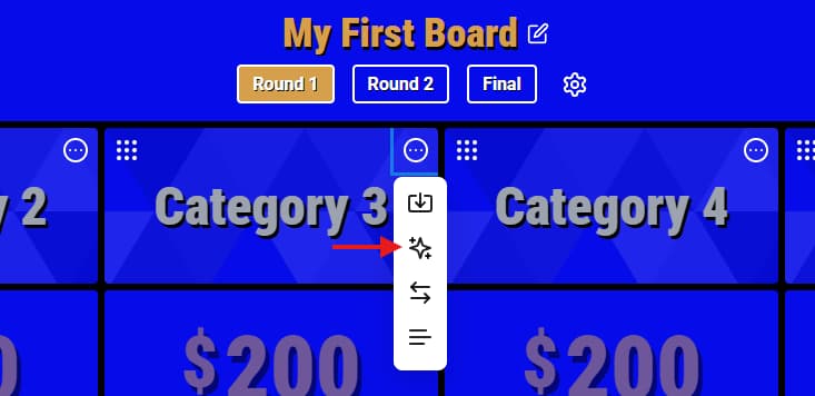 Category options menu with Generate category with AI highlighted